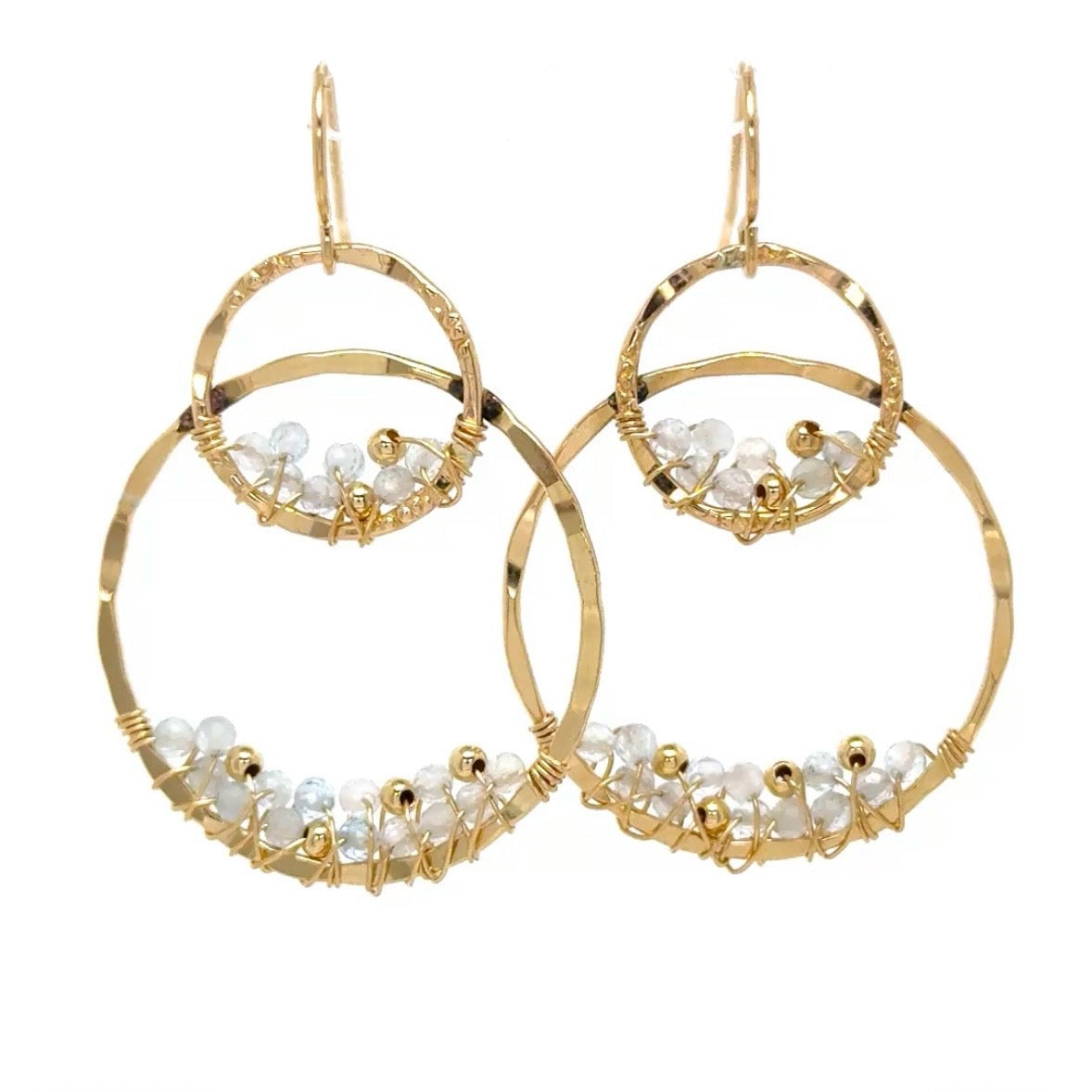 Duo Circle Gem Wired Earrings II