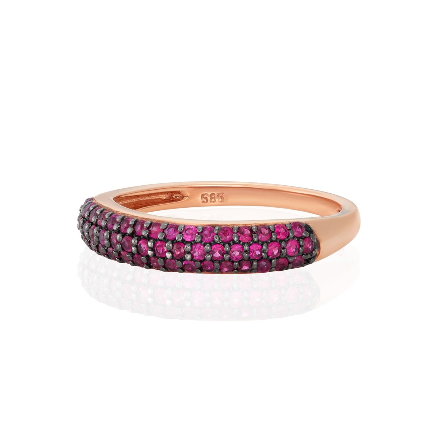 Triple Row Ring In 14K Rose Gold
