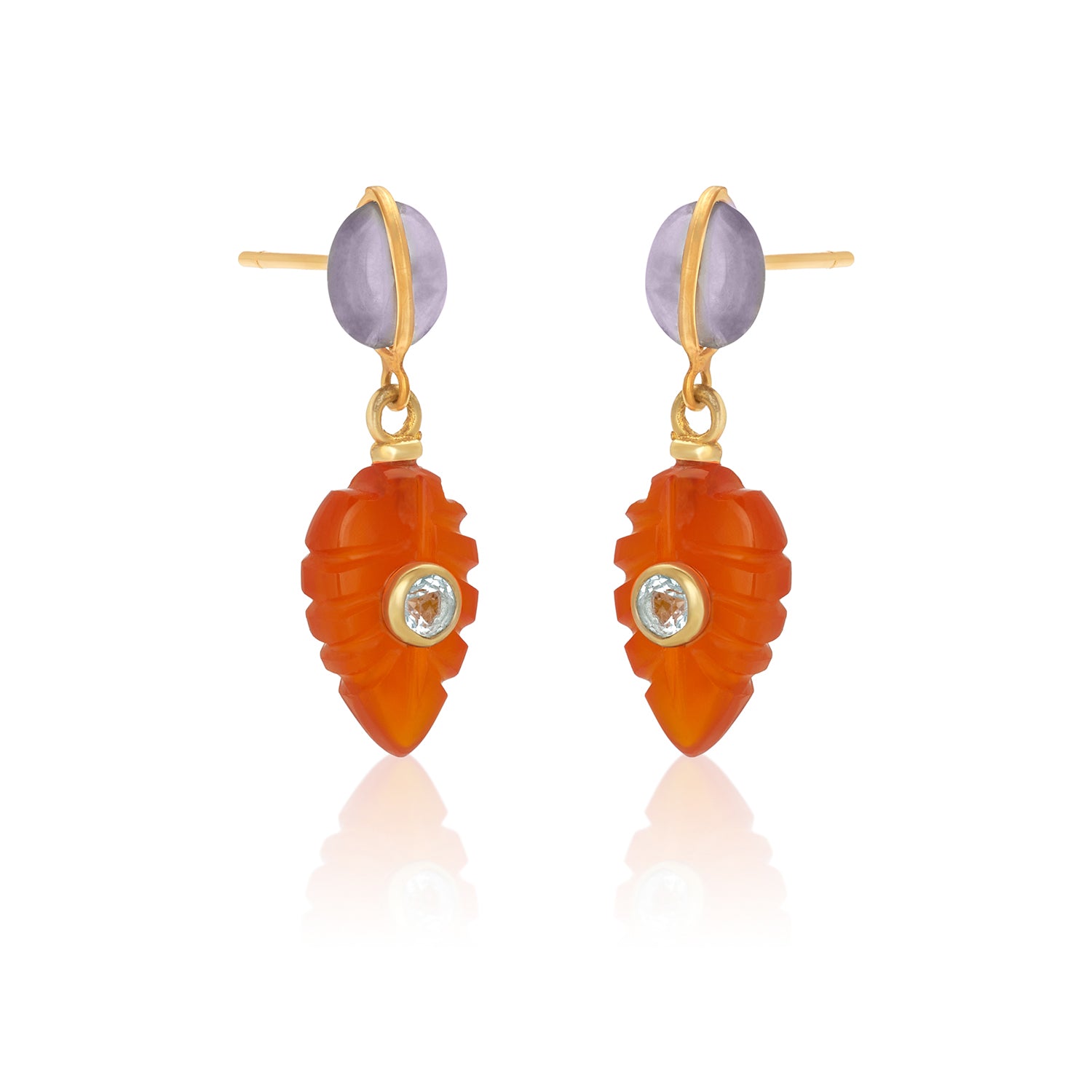 Kate Carnelian Leaf Earrings