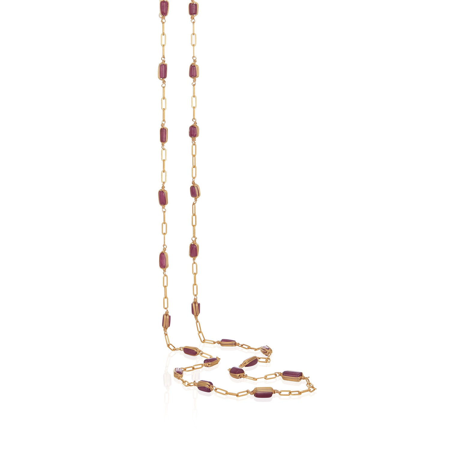 Emma Gem Wired Paperclip Necklace
