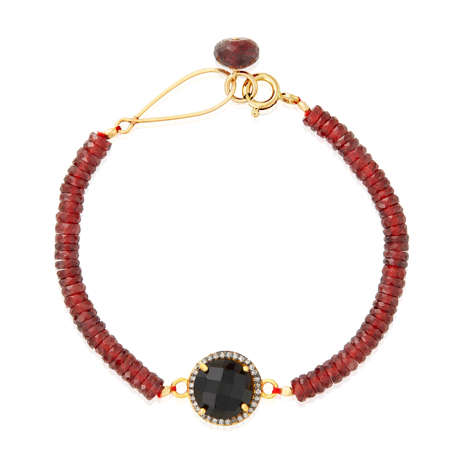 Garnet Diamond Halo Bracelet