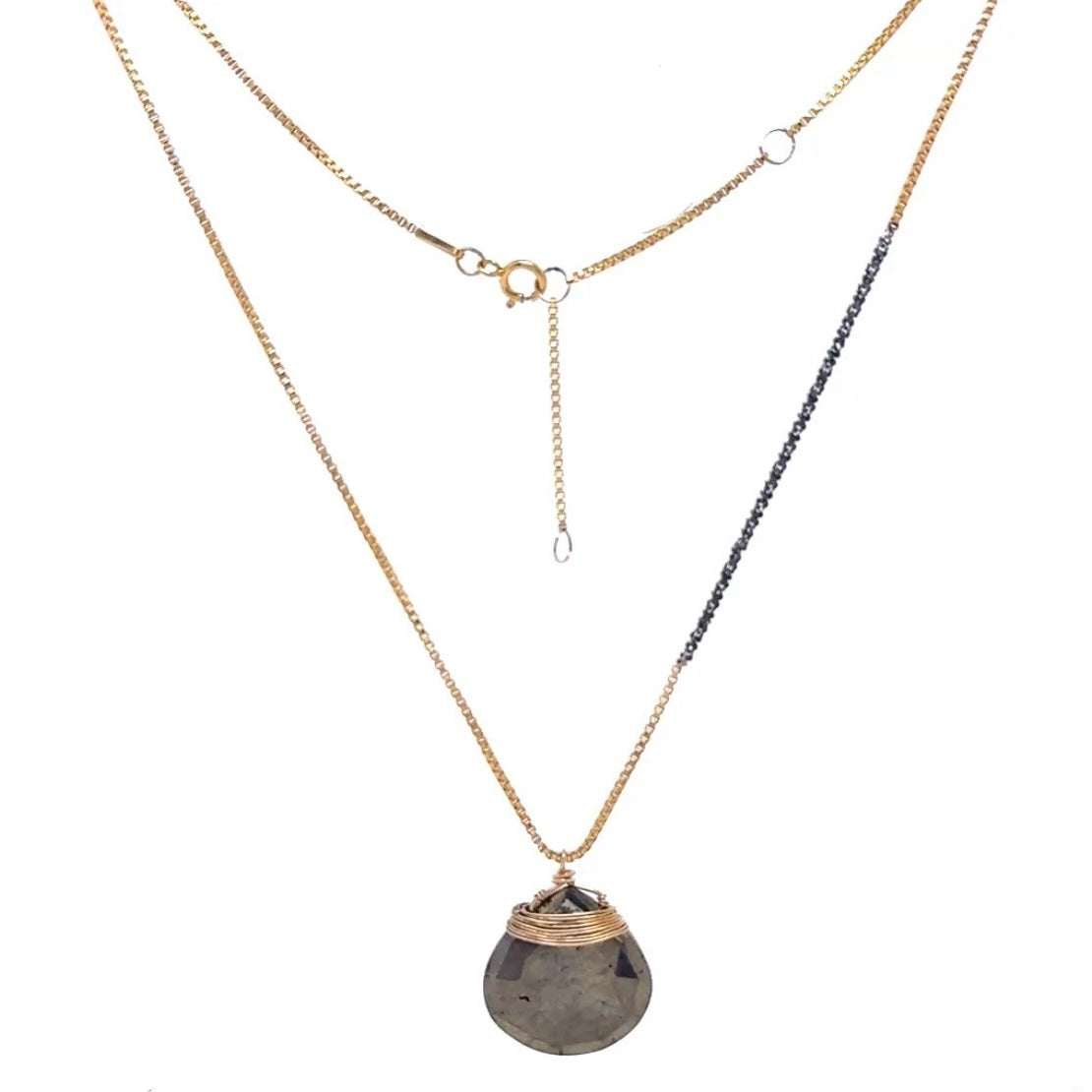 Wire Wrapped Pyrite Necklace