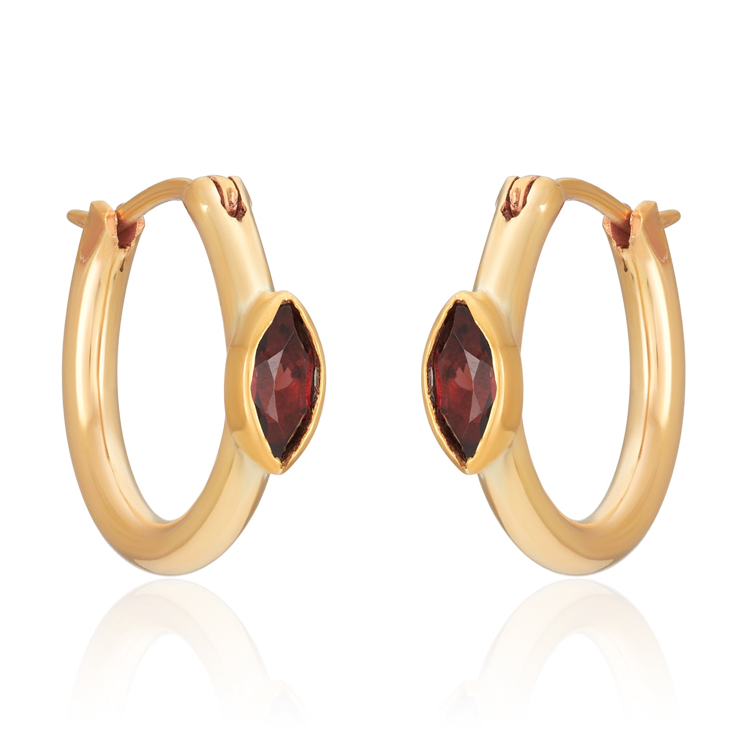 Jodi Peekaboo Marquise Gem Hoops-14k