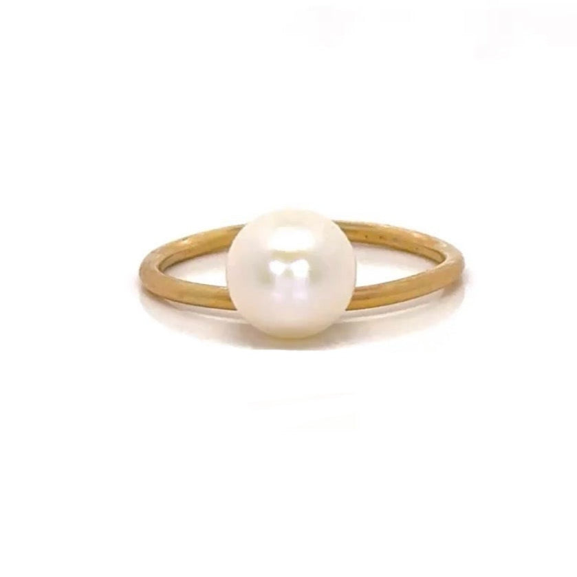 Simply Solo Pearl Ring-14k Gold