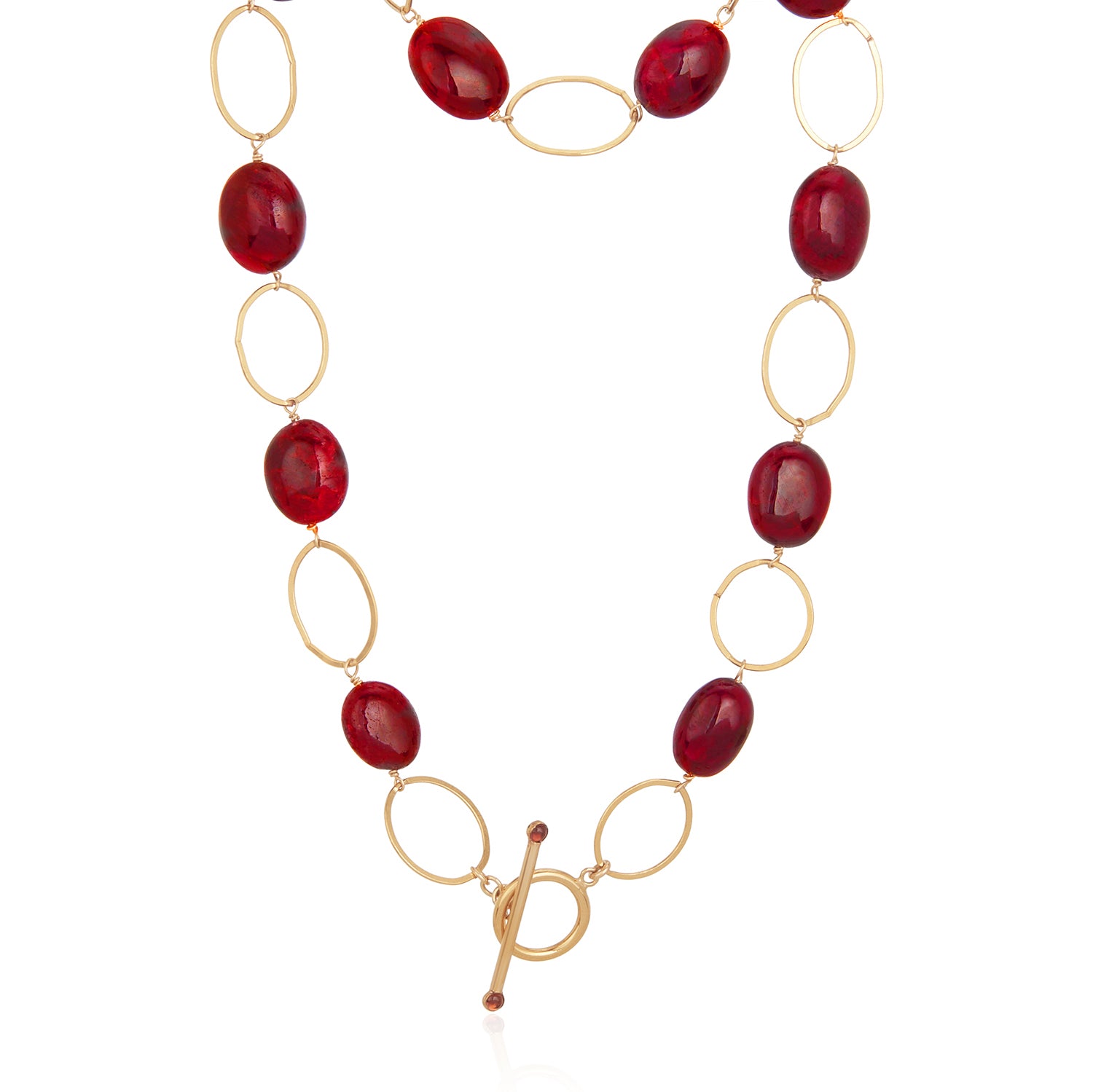 Luna Ruby Bubbly Toggle Necklace