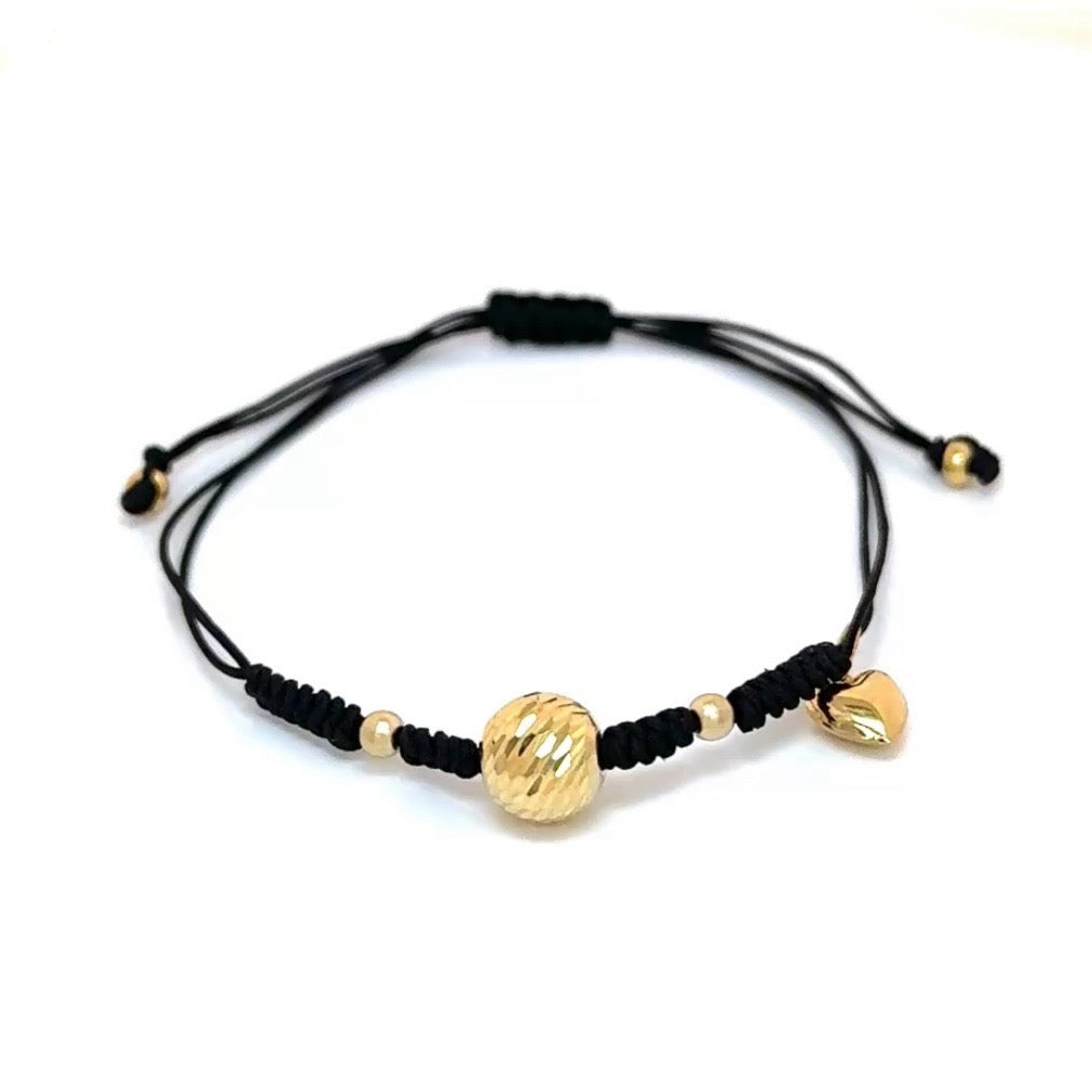 Golden Ball Macrame Bracelet
