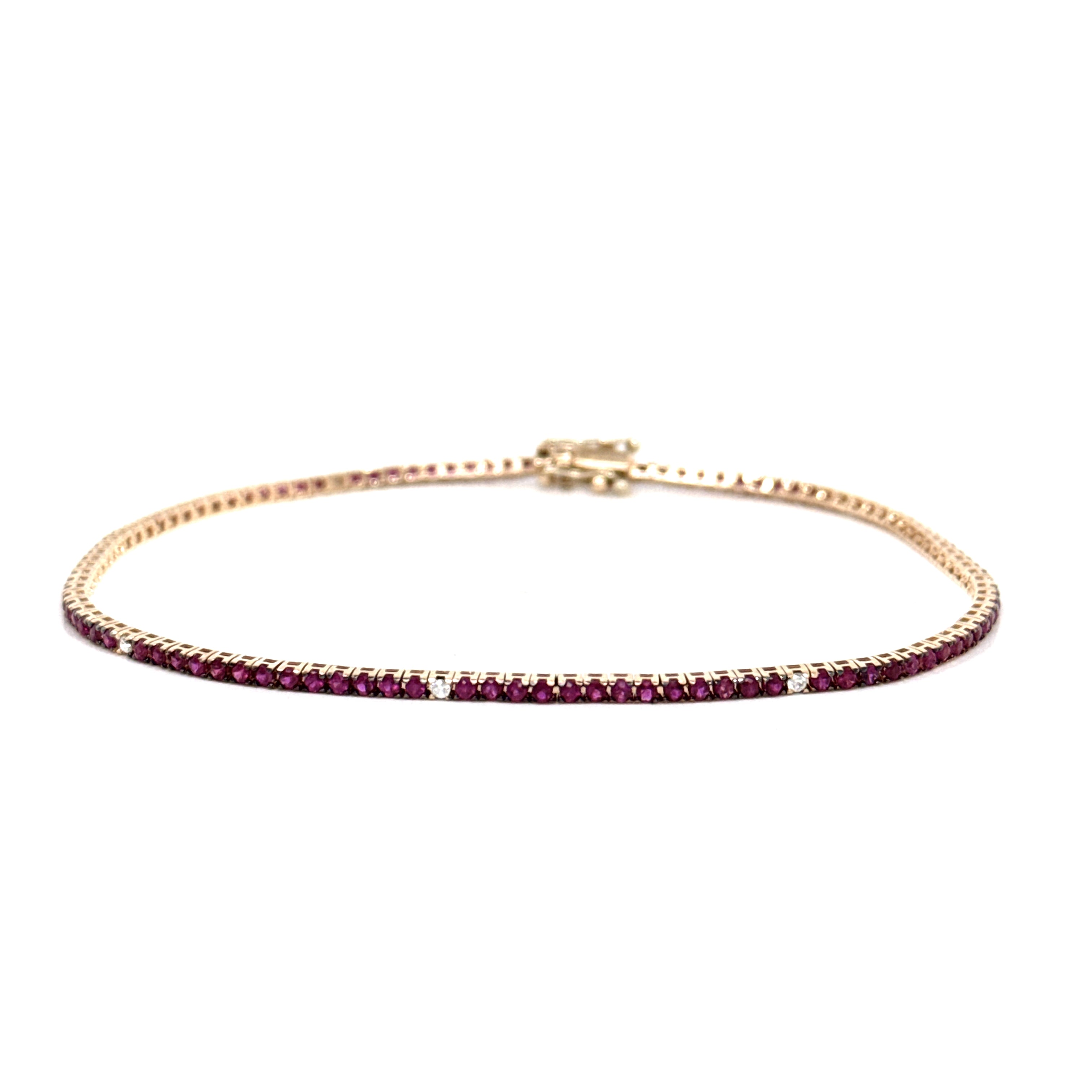 Ruby Slim Tennis Bracelet In 18k Yellow Gold
