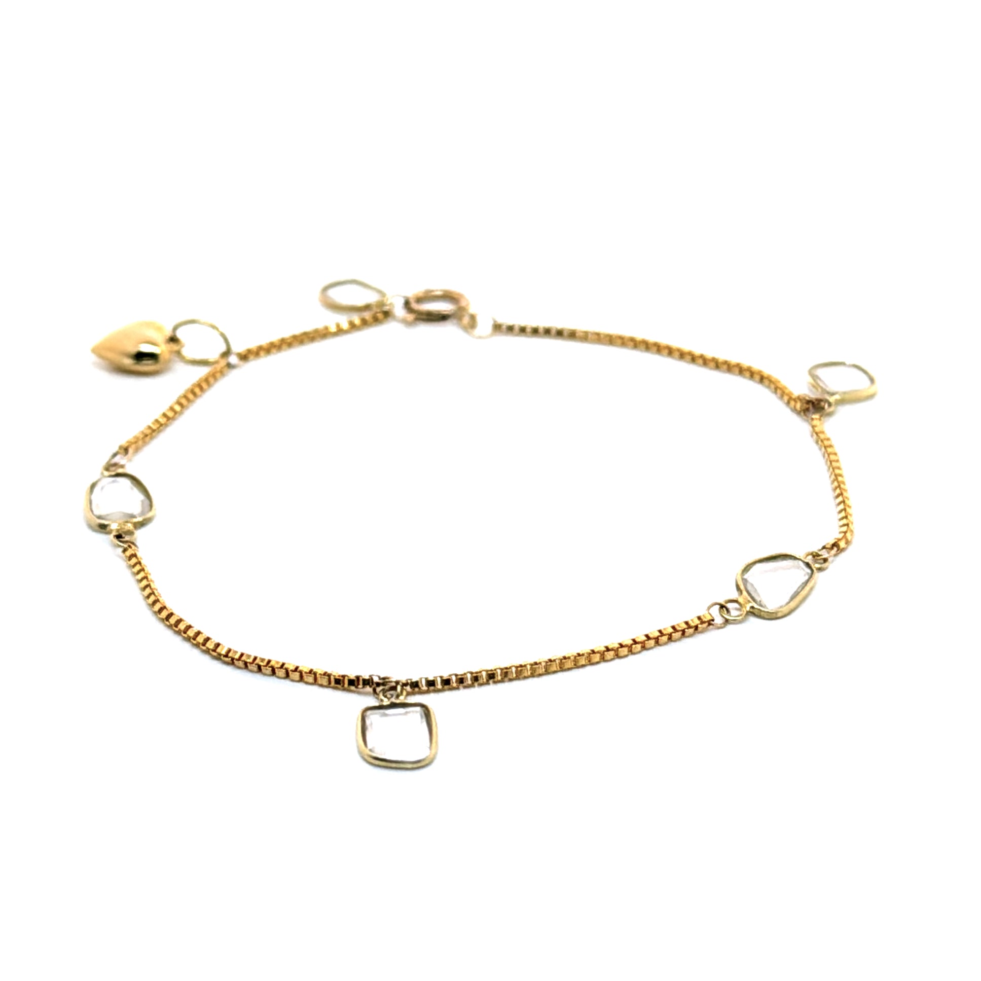 Moissanite and Puffy Heart Bracelet