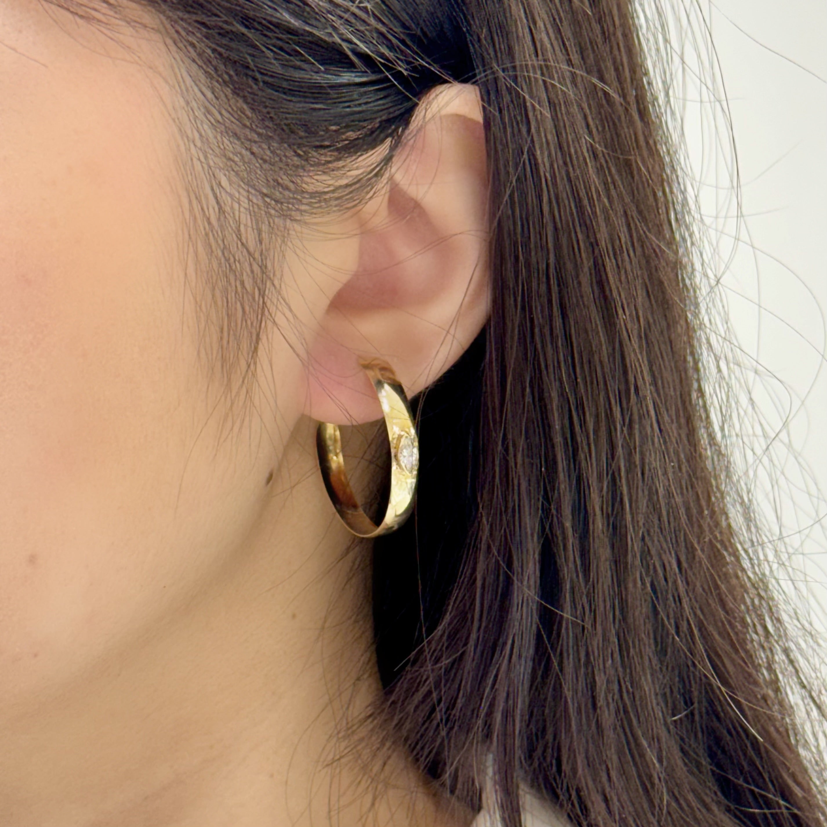 Marquise Lab-grown Diamond Hoops 14K
