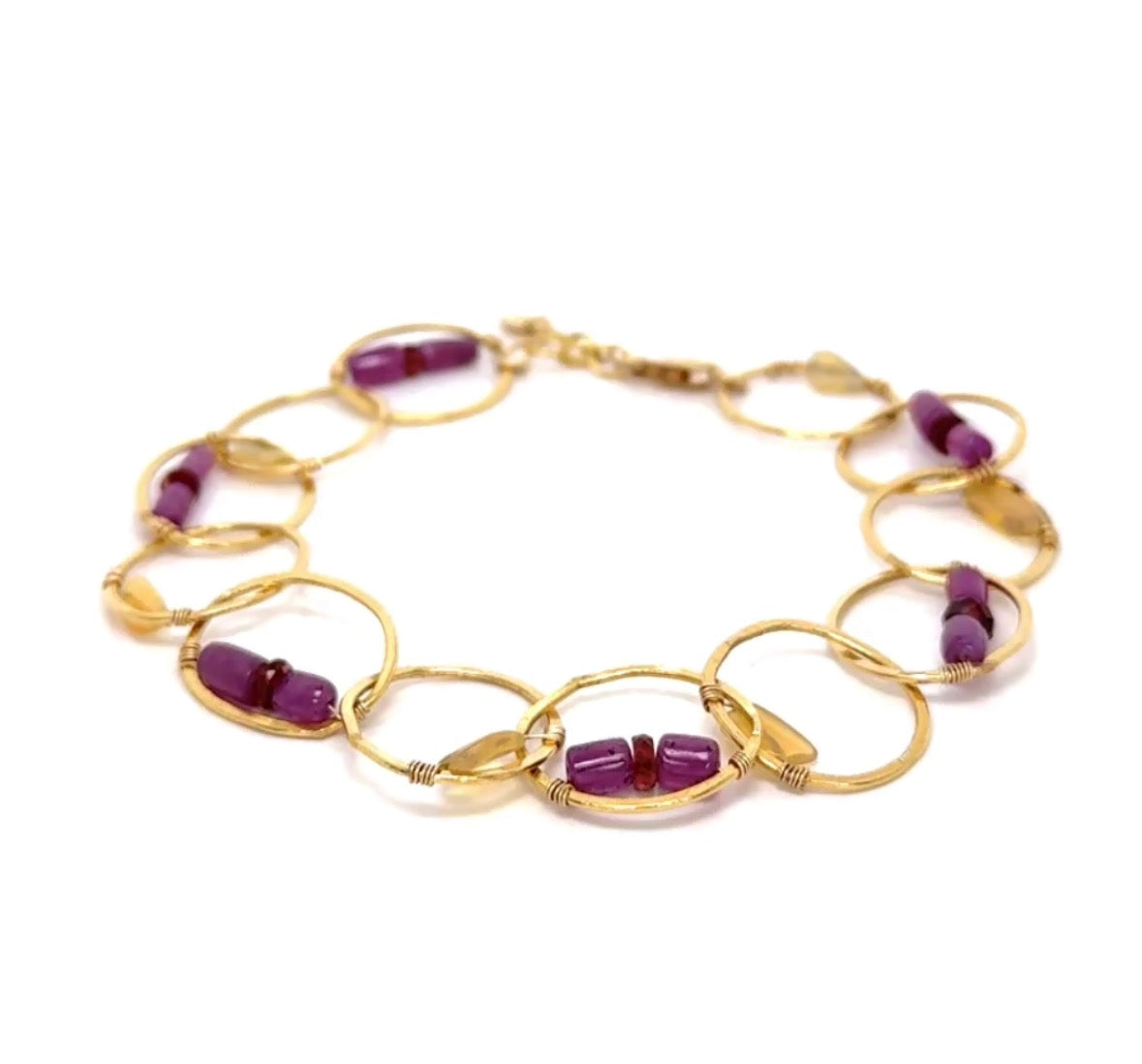 Ruby Opal Circle Link Bracelet