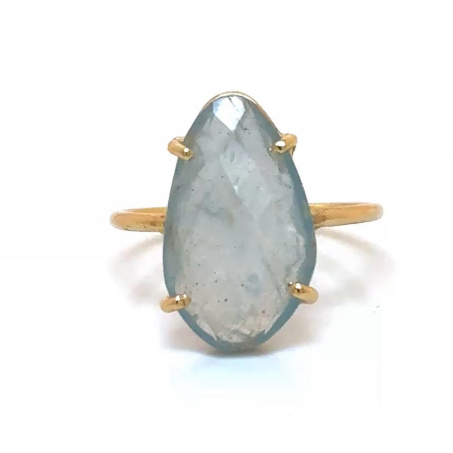 Aquamarine Slice Ring