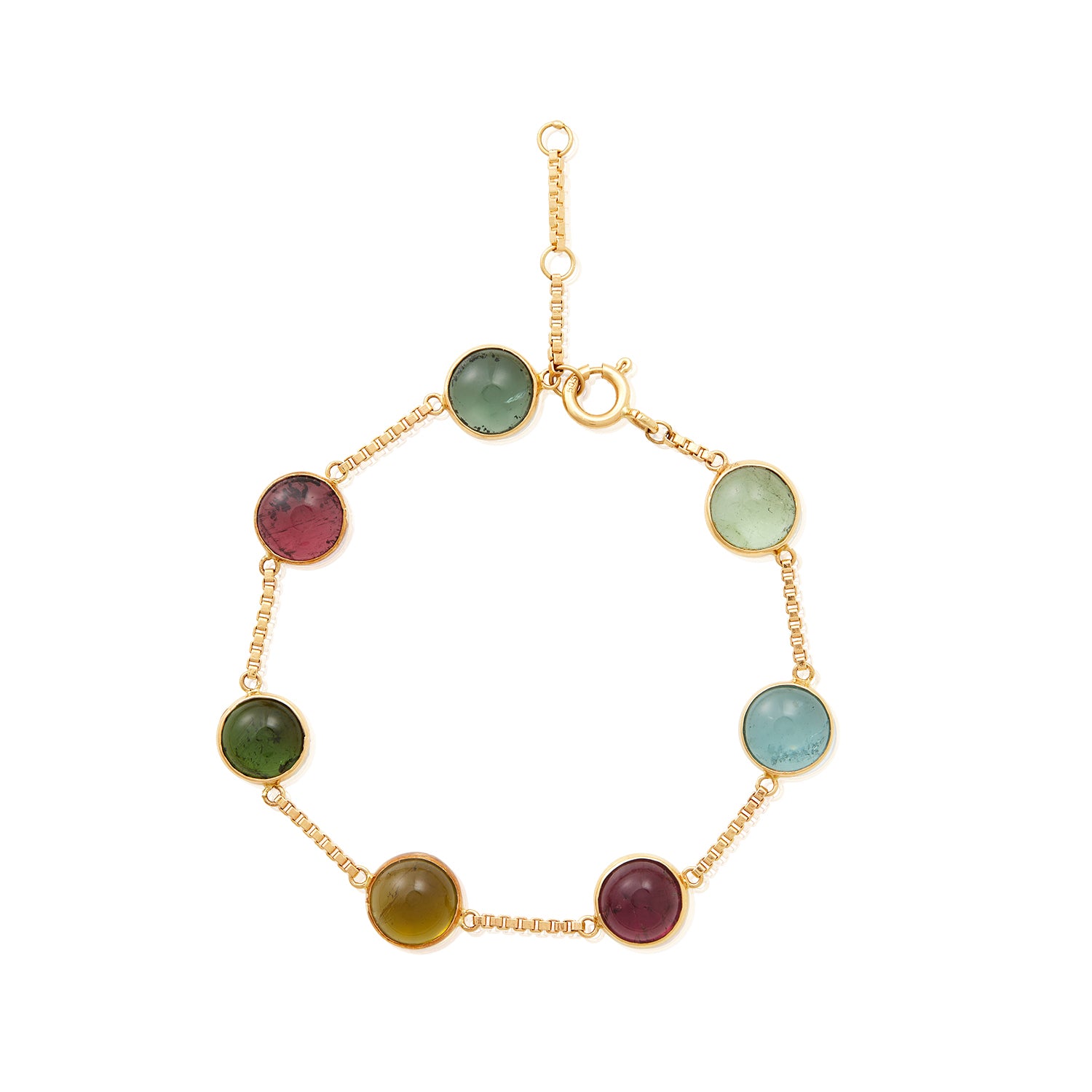 Mixed Tourmaline Bracelet In 14k
