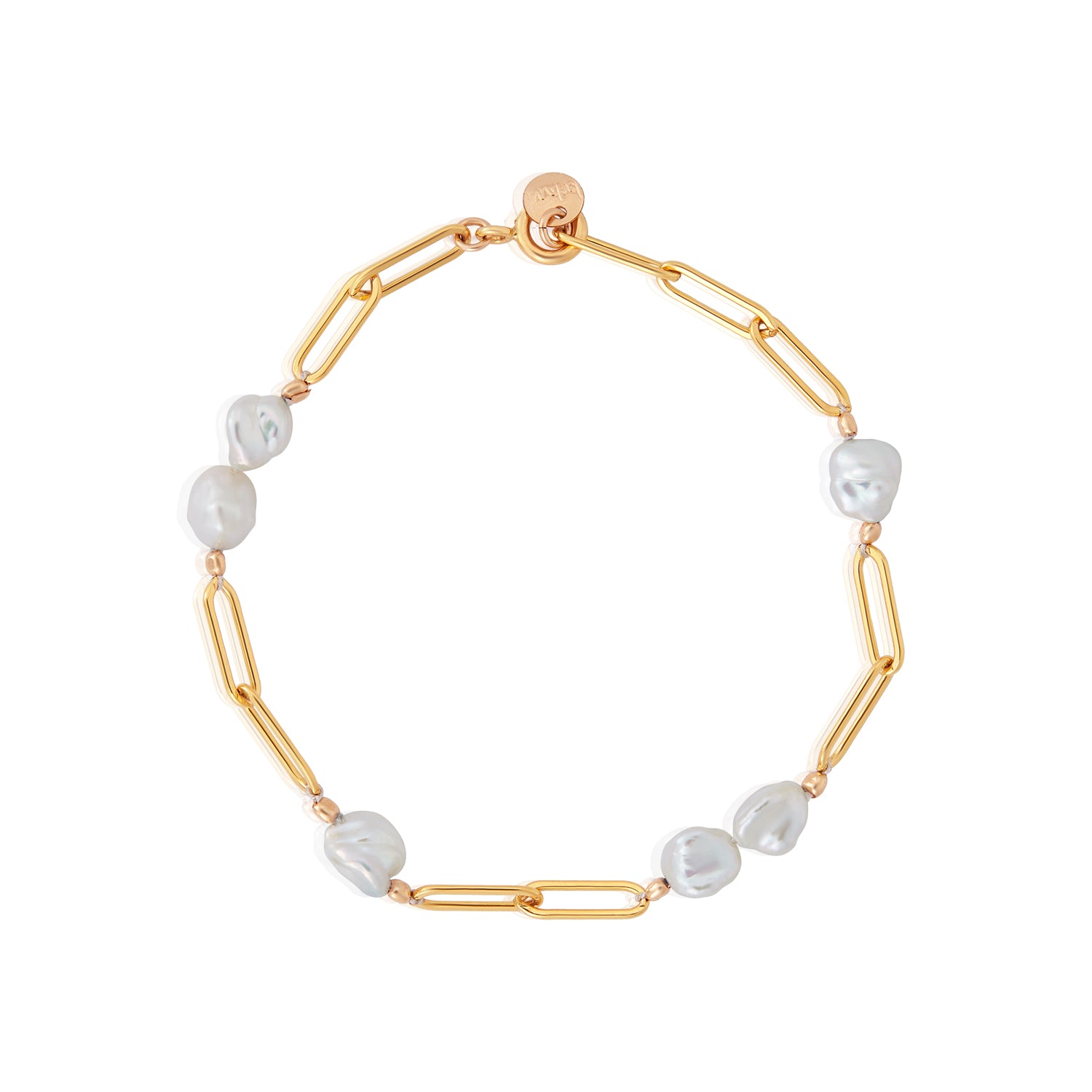 Funky Pearl Paperclip Bracelet