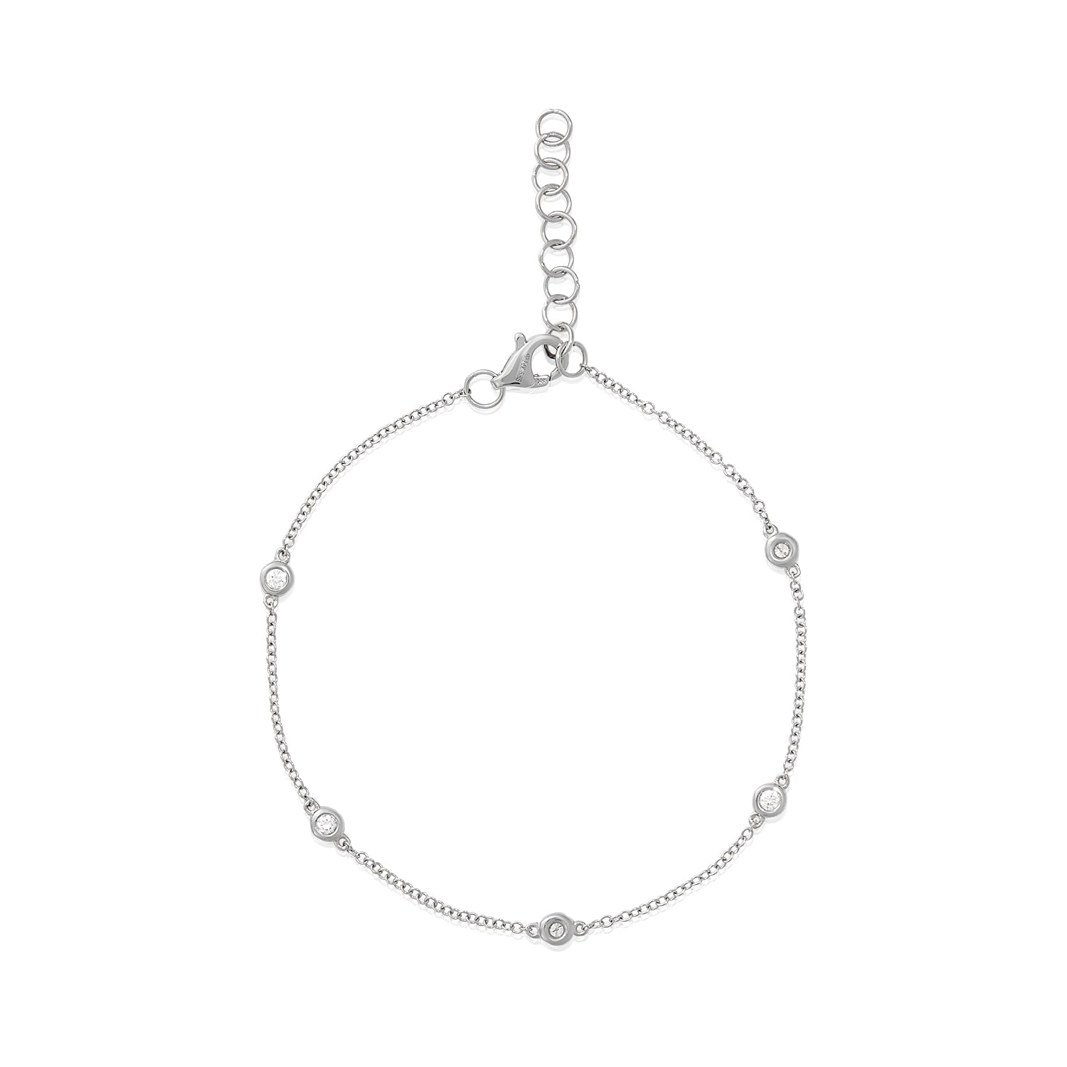 Natural Diamond By The Yard Bracelet-14k