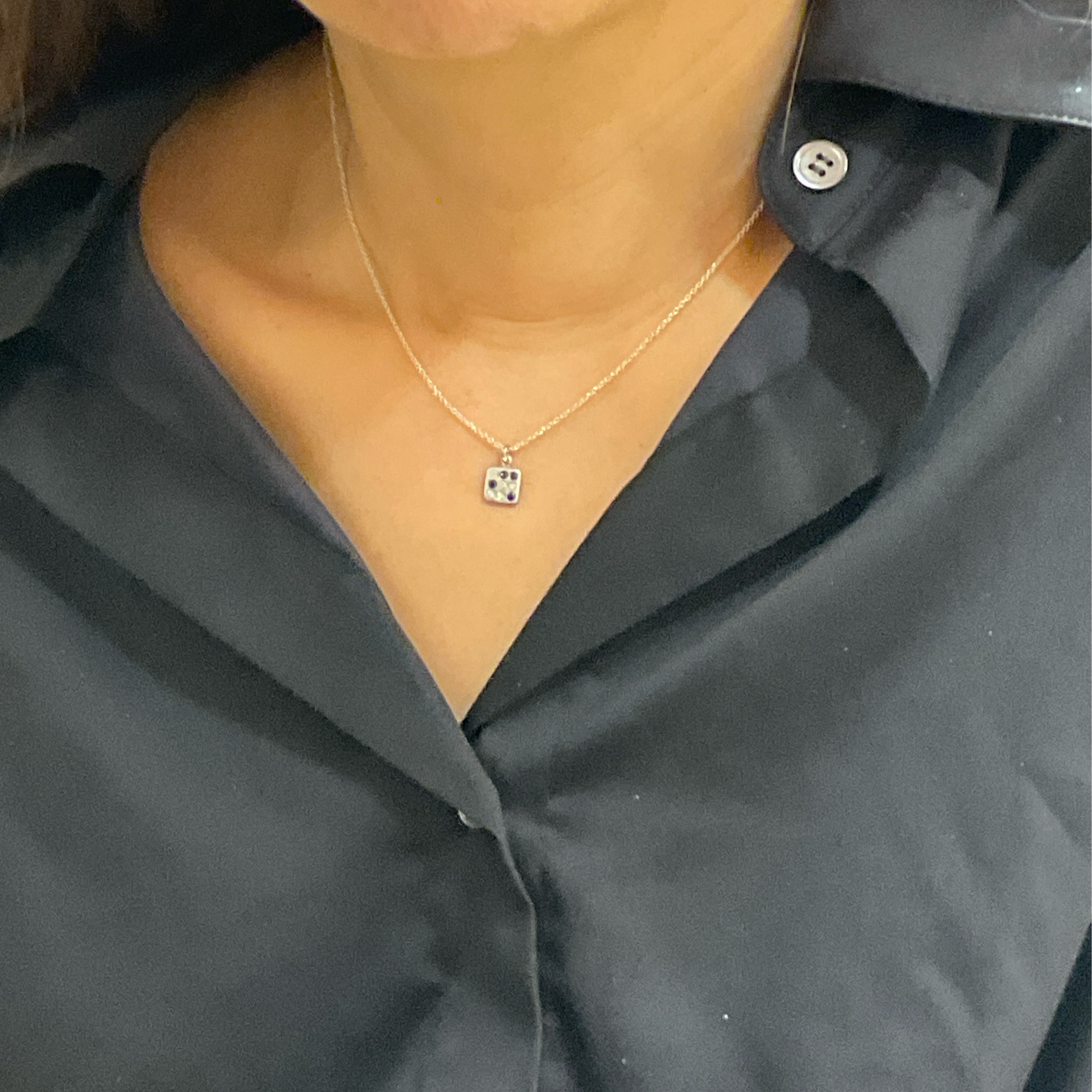 Domino Sapphire and Diamond Necklace