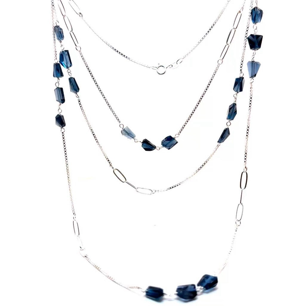 Trio Turquoise Or London Blue Topaz Necklace
