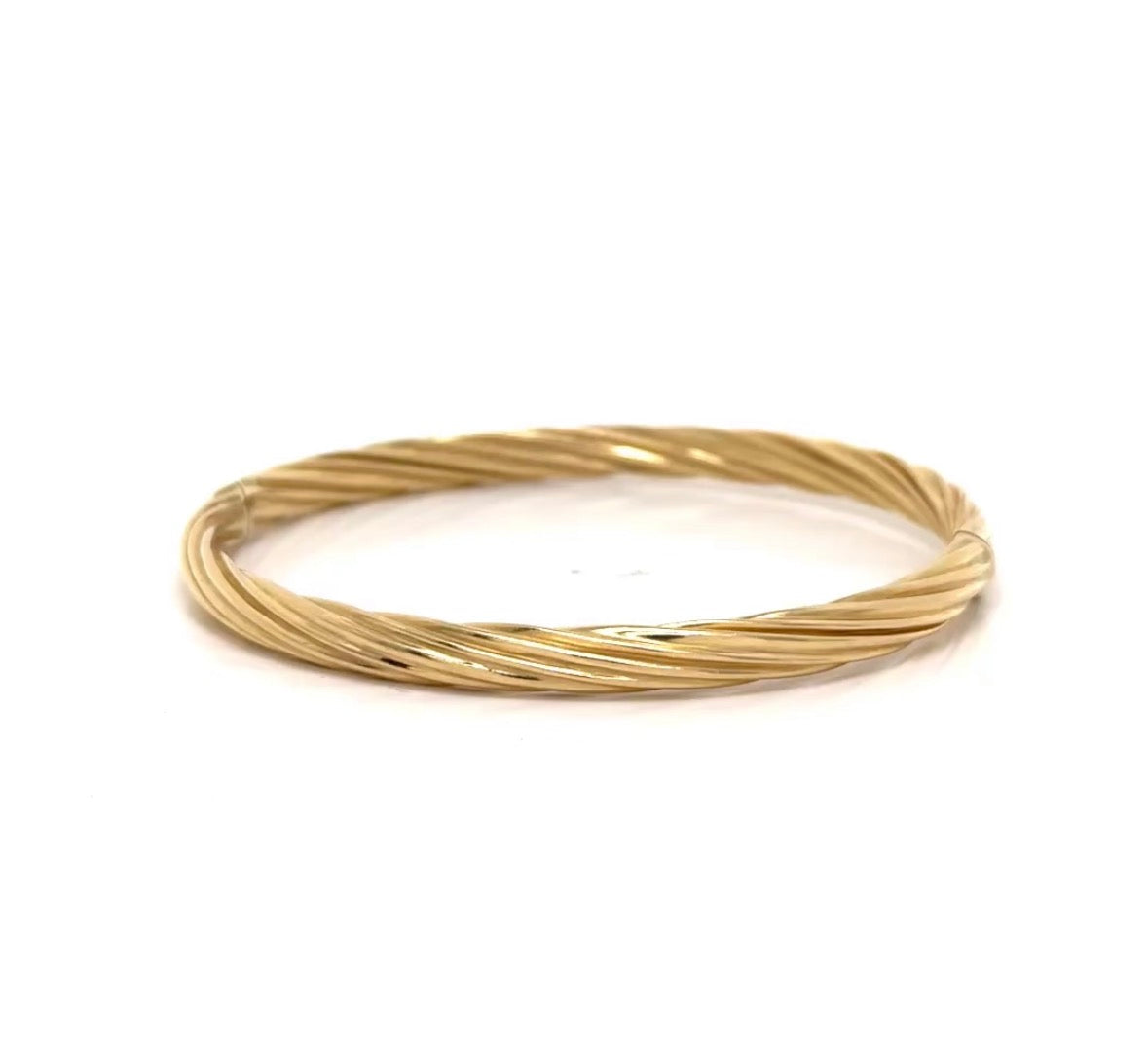 Twisted Gold Bangle Bracelet 14k