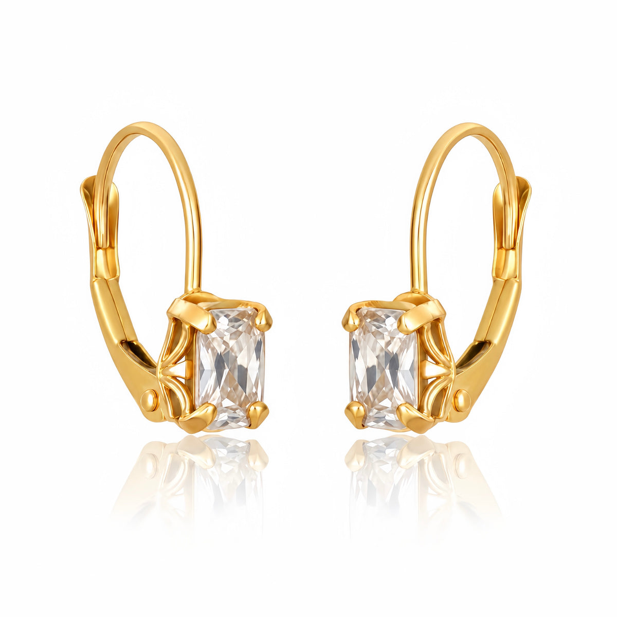 Sapphire Little Hoops Earrings in 14K