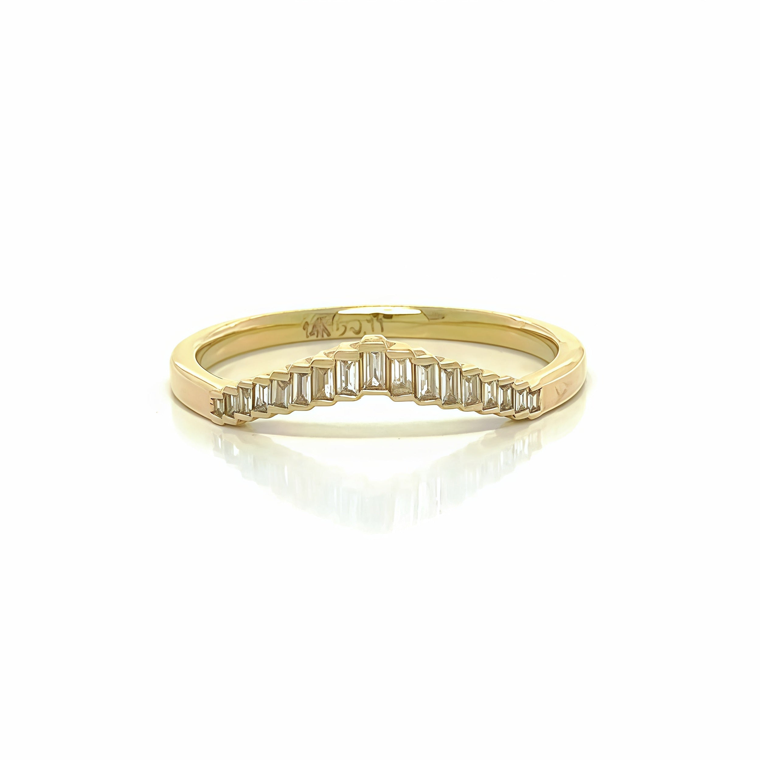 Baguette Crown Diamond Ring In 14K