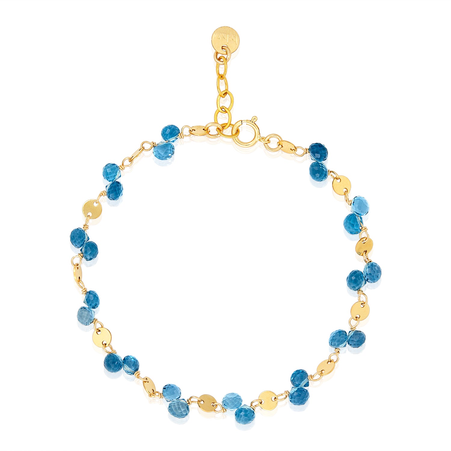 London Blue Topaz Coin Bracelet