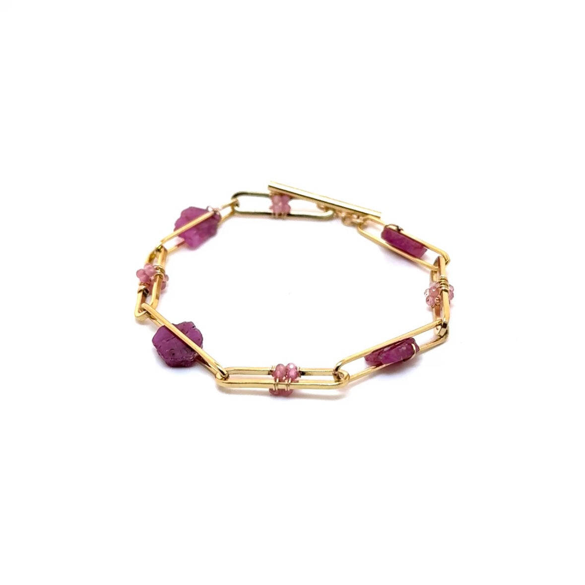 Pink Sapphire Slice Bracelet