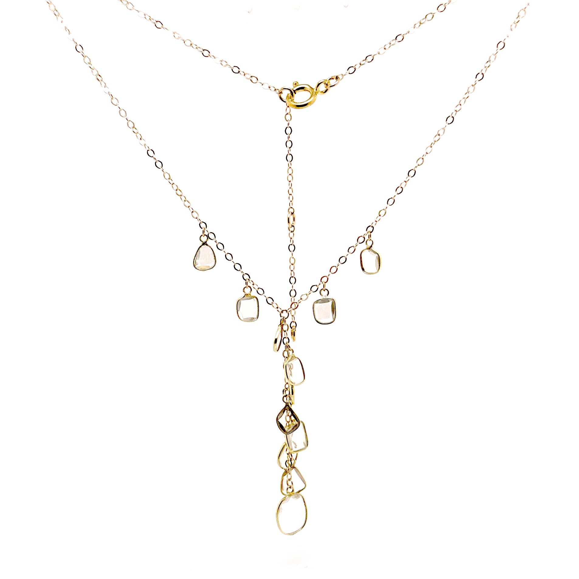 Moissanite Drop Lariat Necklace