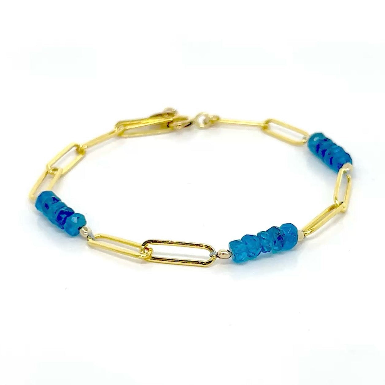 Gemmy Gem Paperclip Gold Bracelet