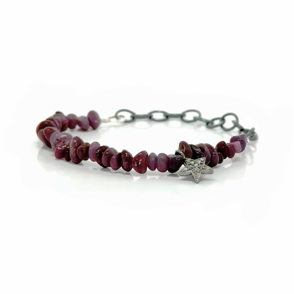 Crimson Star Ruby Diamond Bracelet