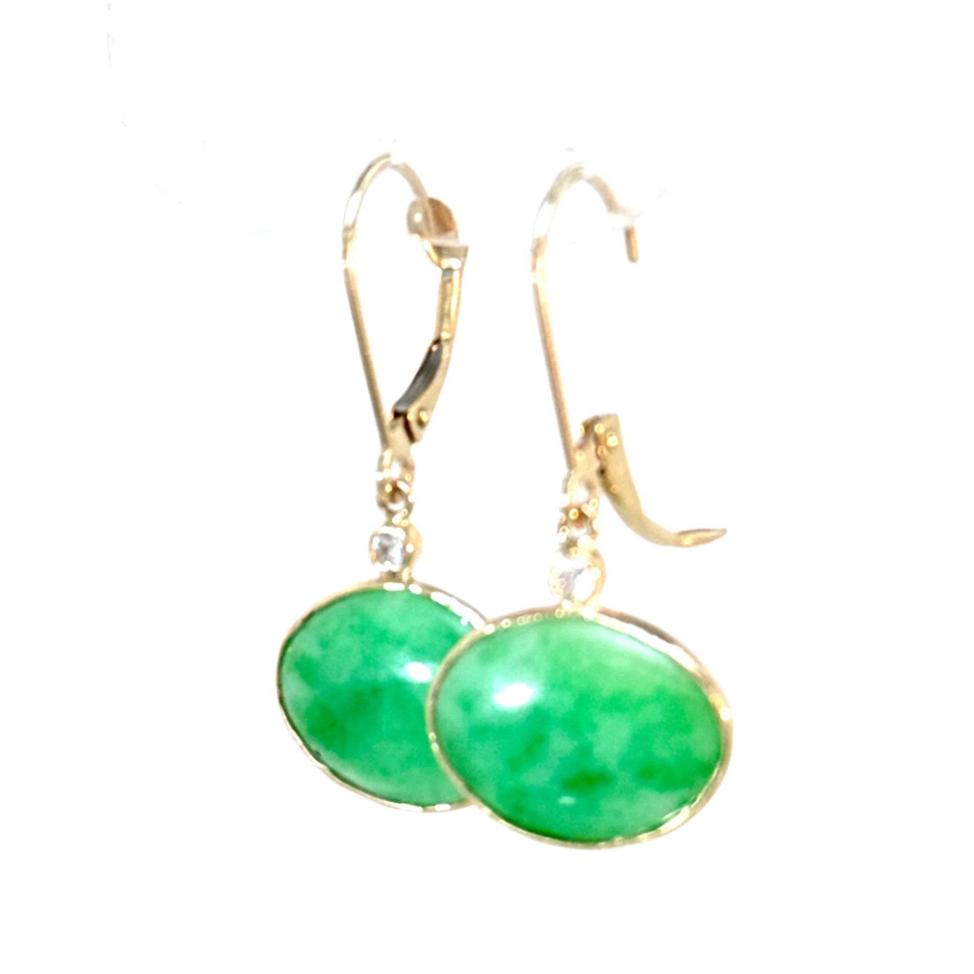 Burmese Jade Earrings In 14k