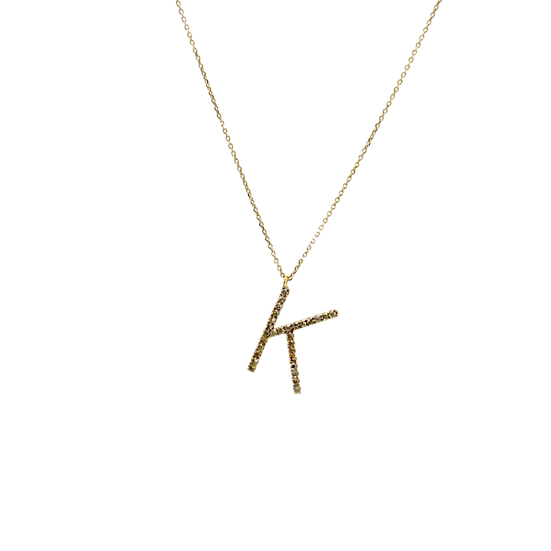 Diamond Initial Necklace in 14k