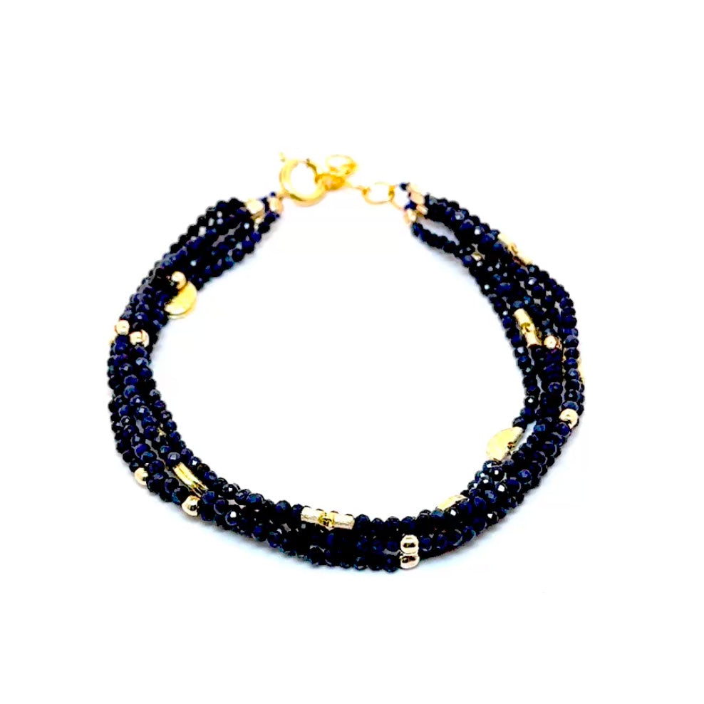 Half Moon Multi Strand Bracelet - Blue Sapphire