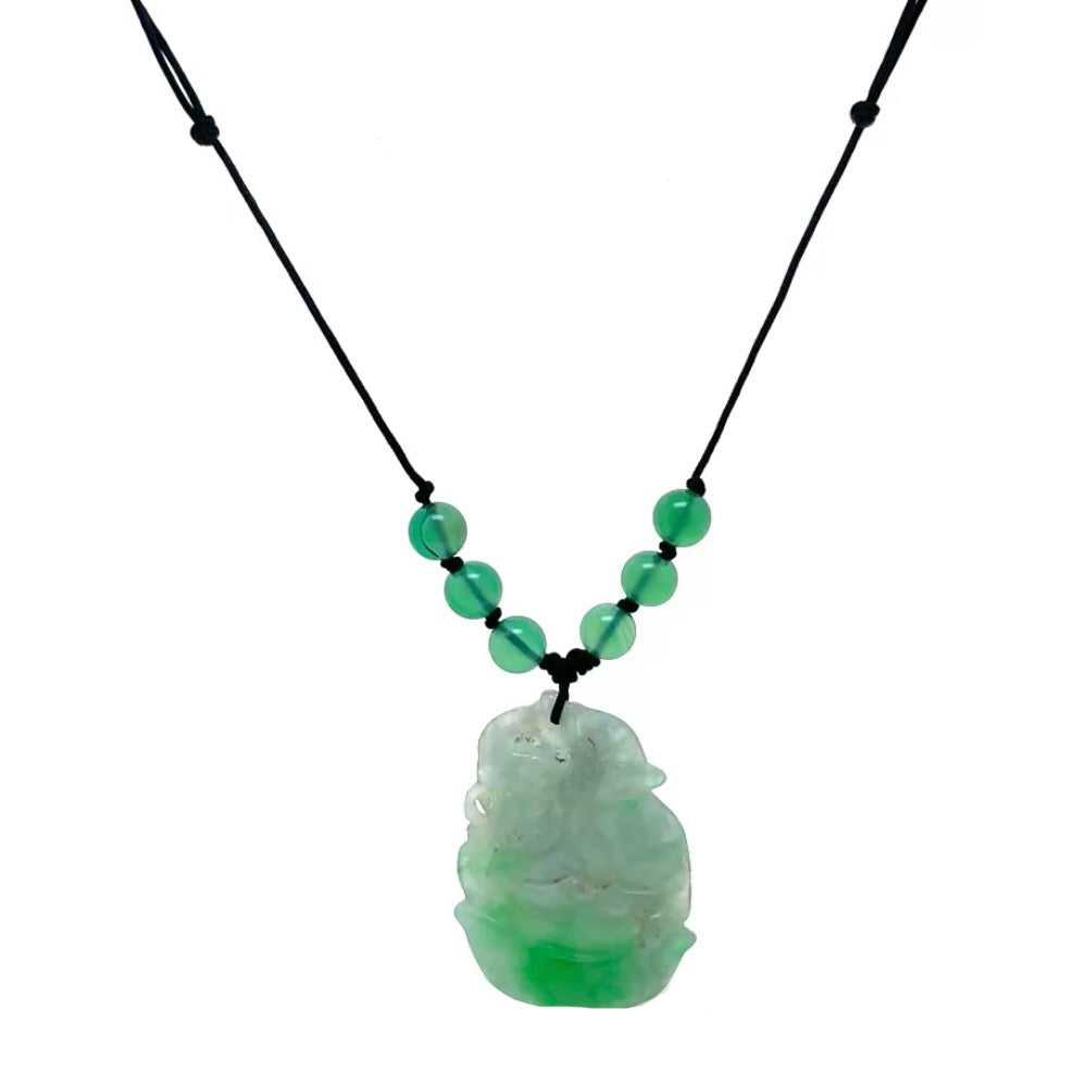 Jade Pendant Macrame Necklace