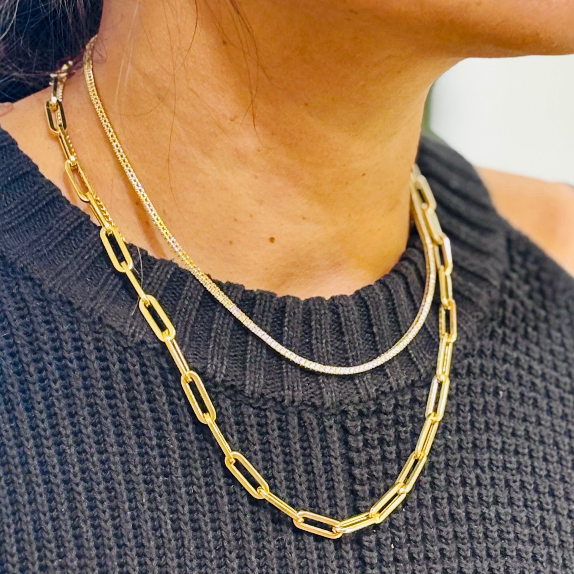 Paperclip Necklace In 14k Yellow Or White Gold