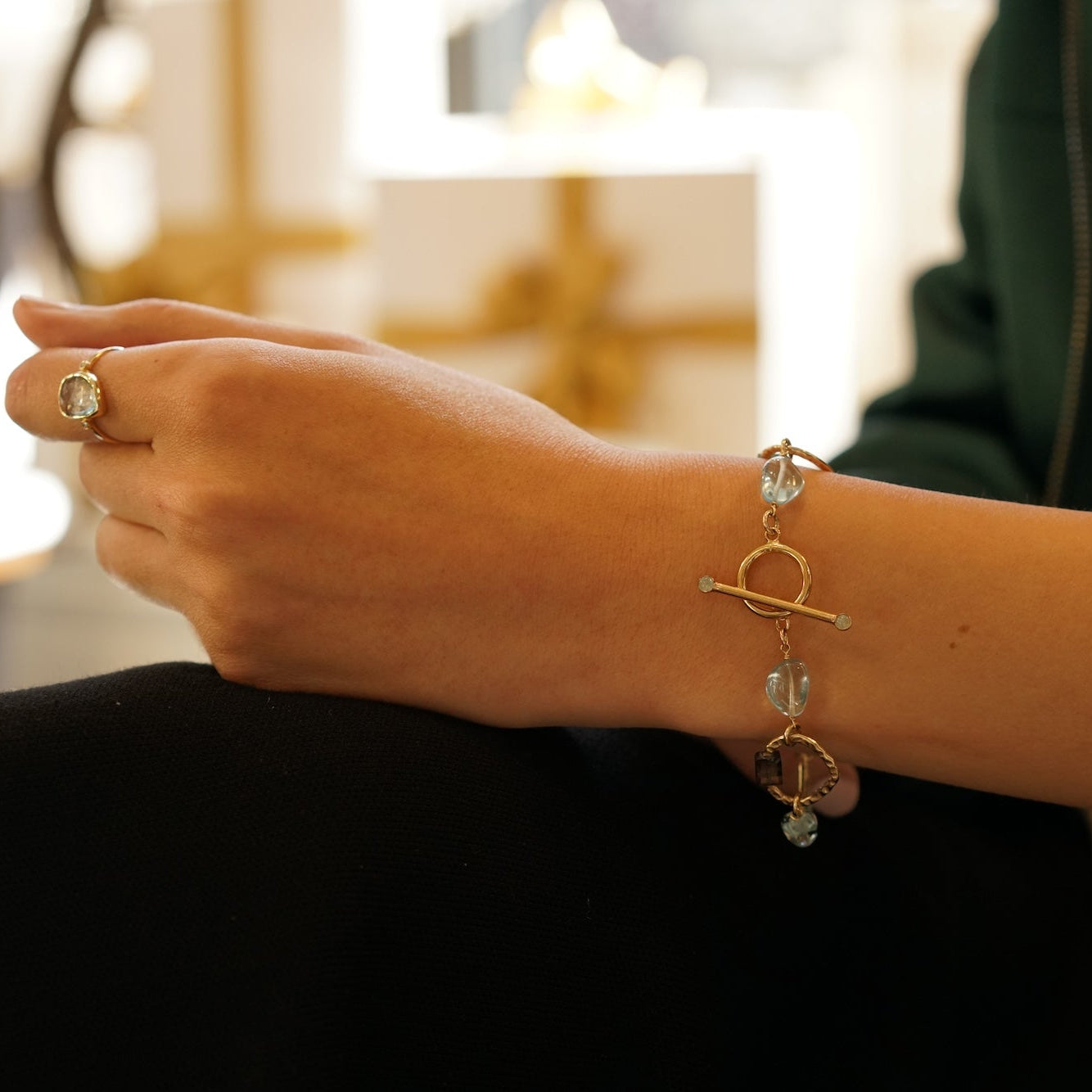 Fractured Grace Geometric Link Bracelet