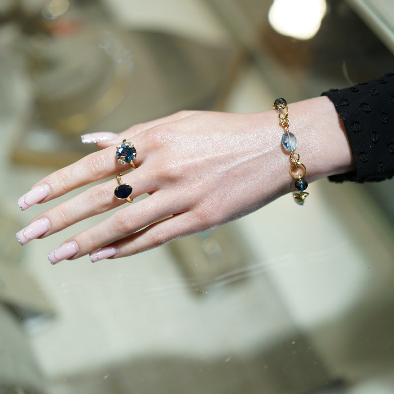 Oval Blue Sapphire Ring In 14K
