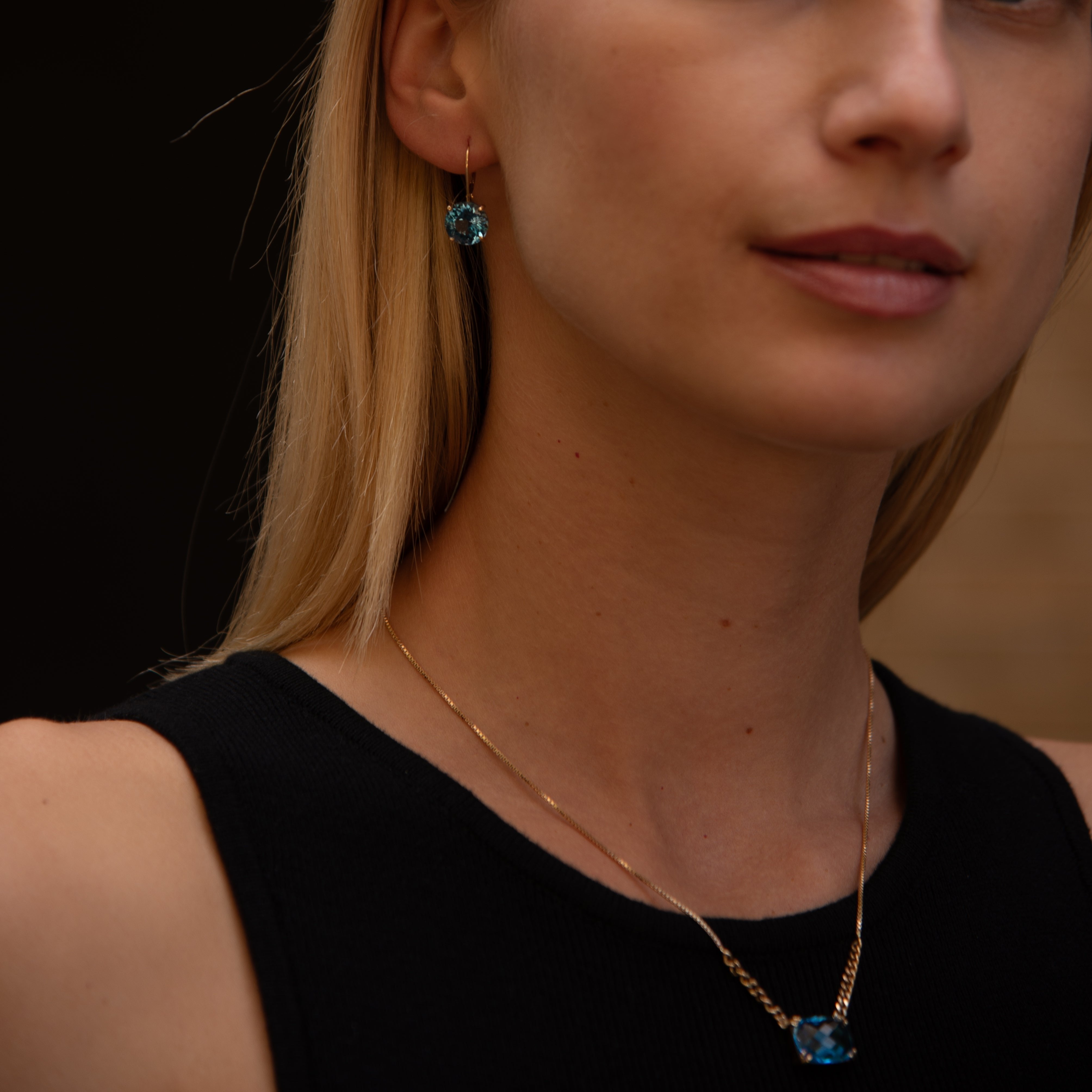 Grande Green Amethyst Or Blue Topaz Necklace
