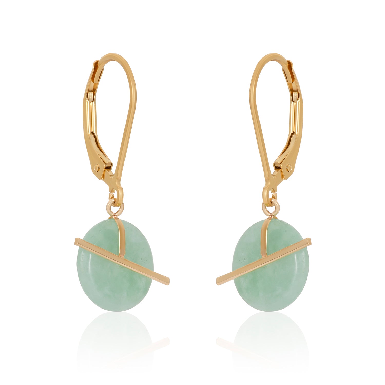 Simply Donut Jade Lever Back Earrings