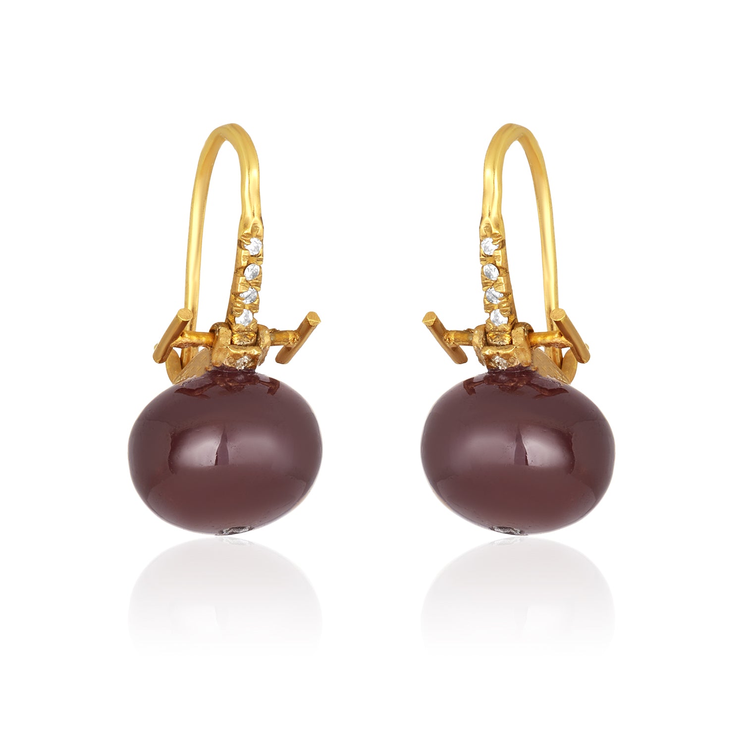 Garnet Donut Hoops Earrings