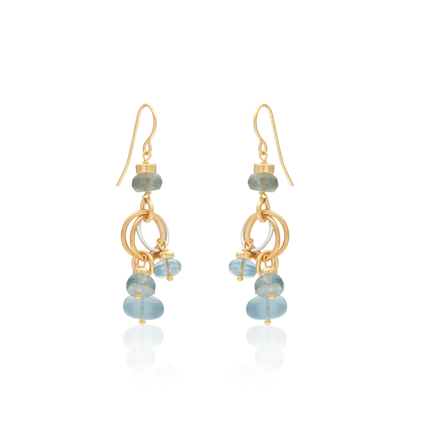 Trio Aqua Donut Trinity Earrings