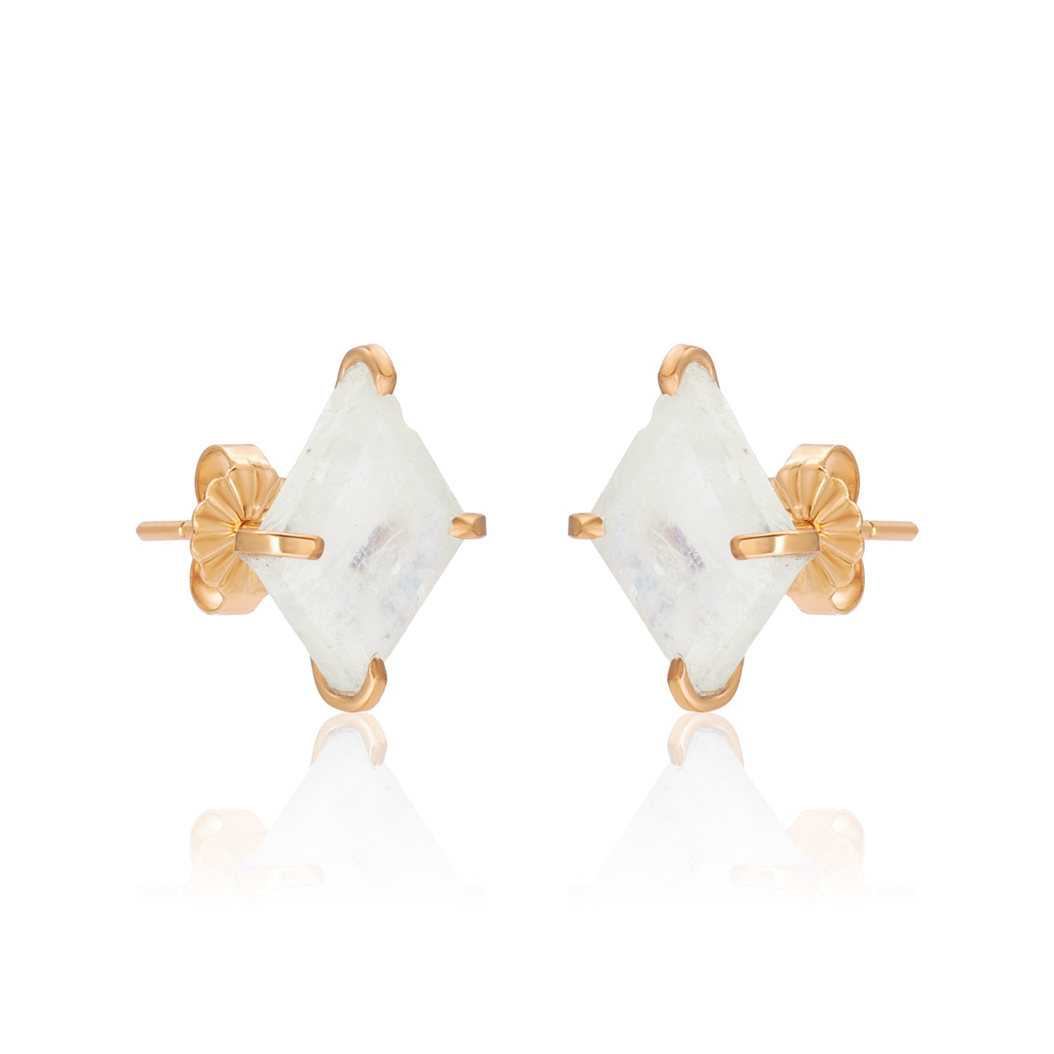 Moonstone Slice Studs