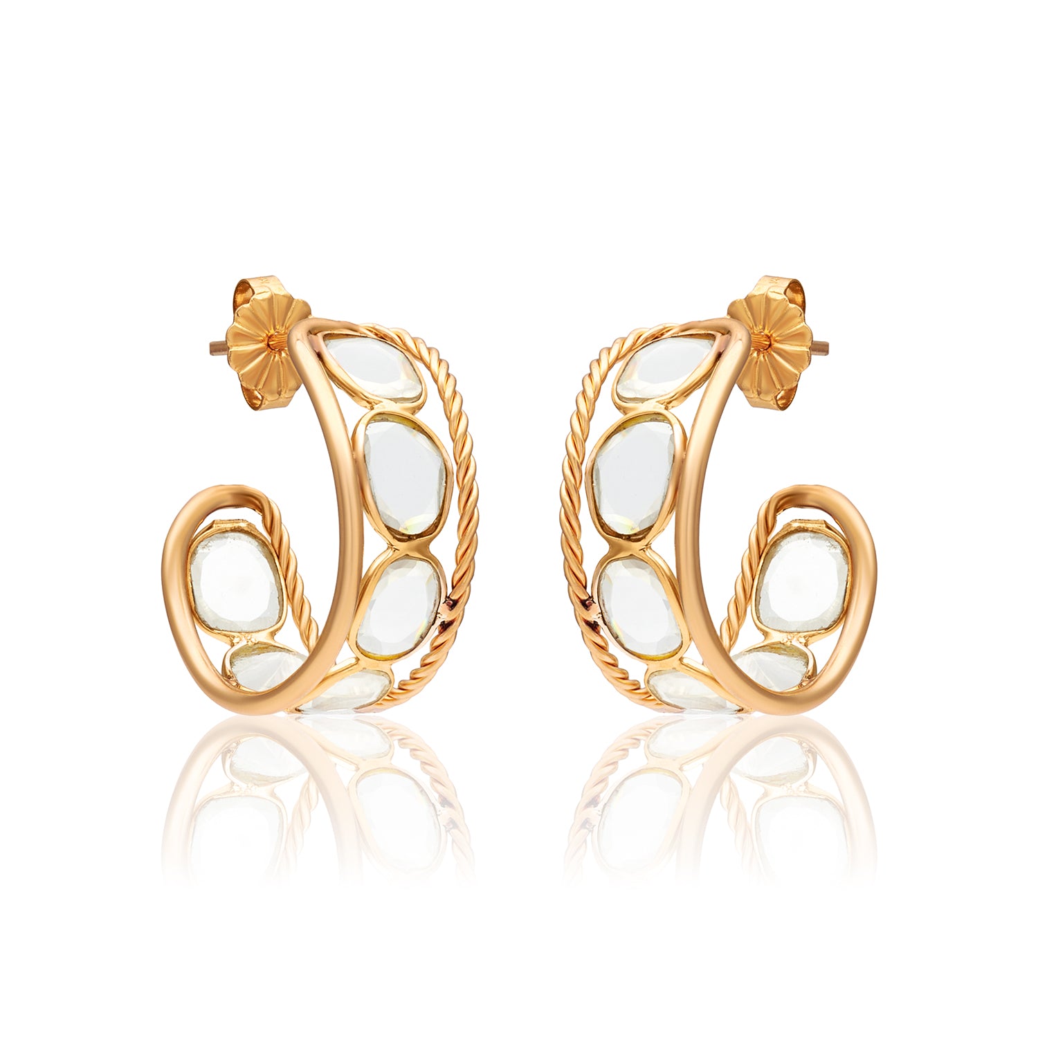 Slice Moissanite Hoop Earrings