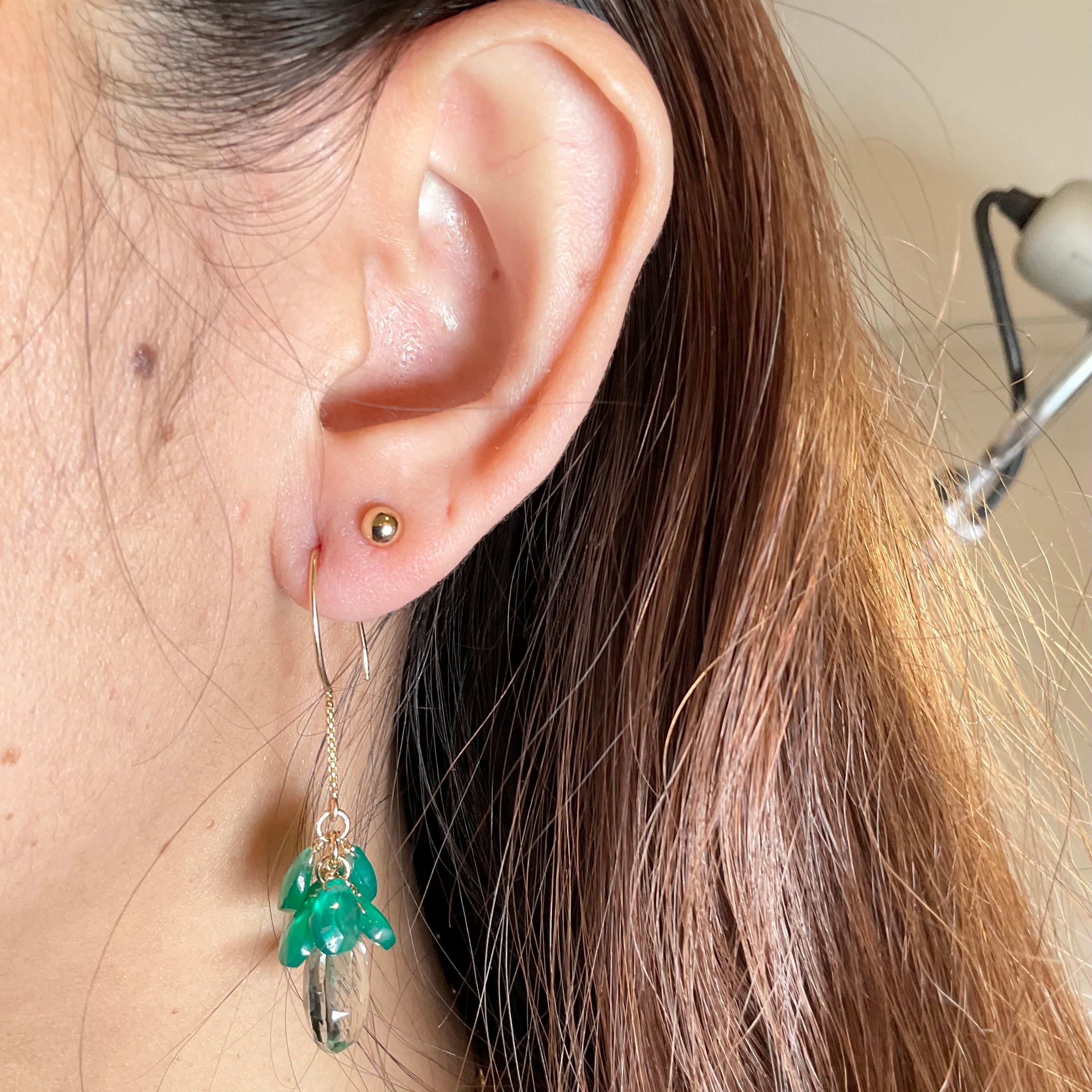 Longevity Green Ametheyst Earrings