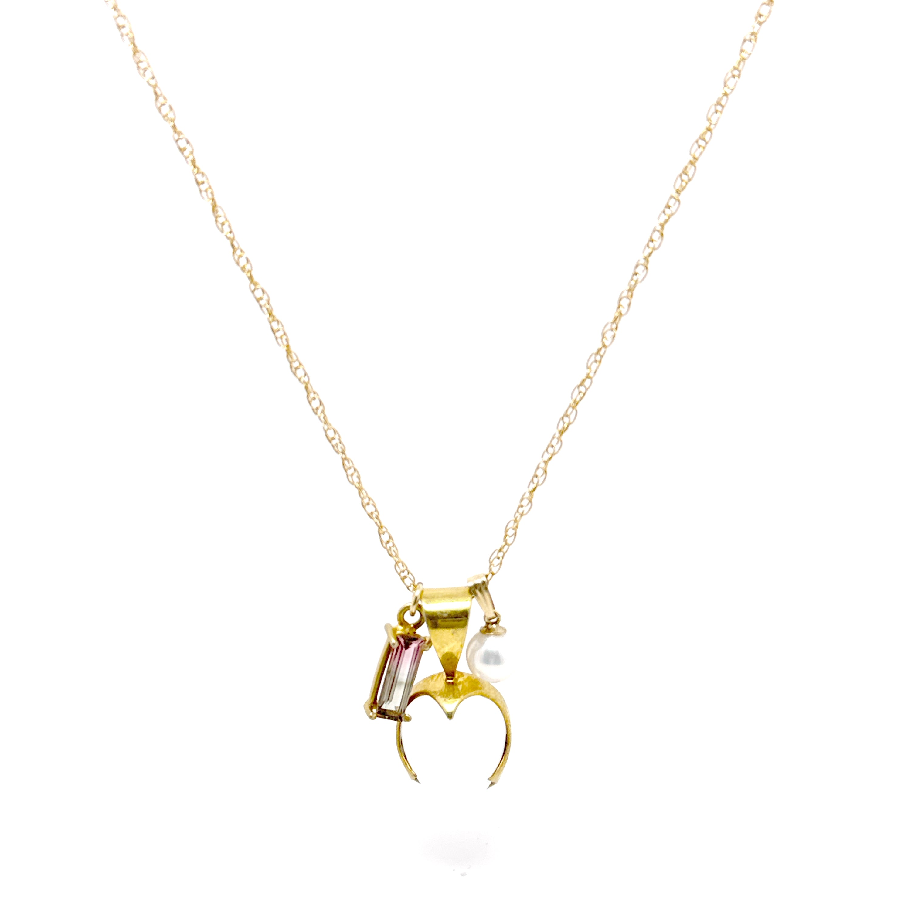 White Quartz Pendant Trio Long Necklace