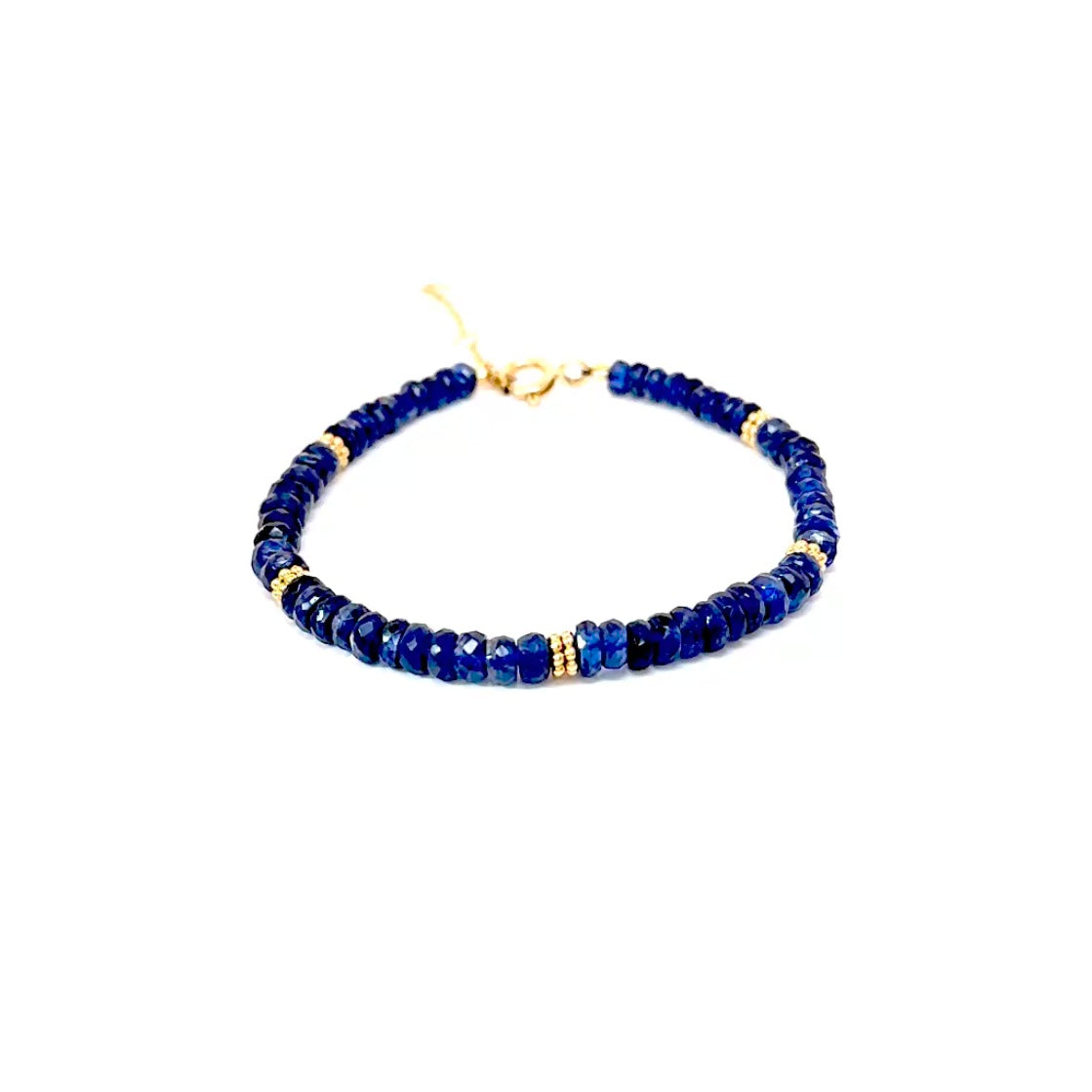Kyanite Bracelet With Flower Beads