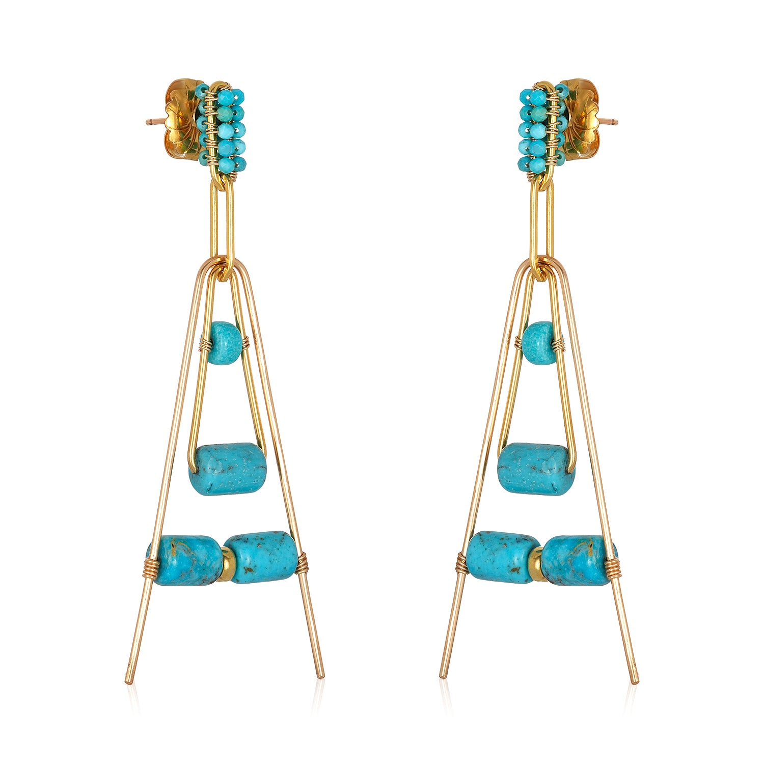 Turquoise Ladder Earrings