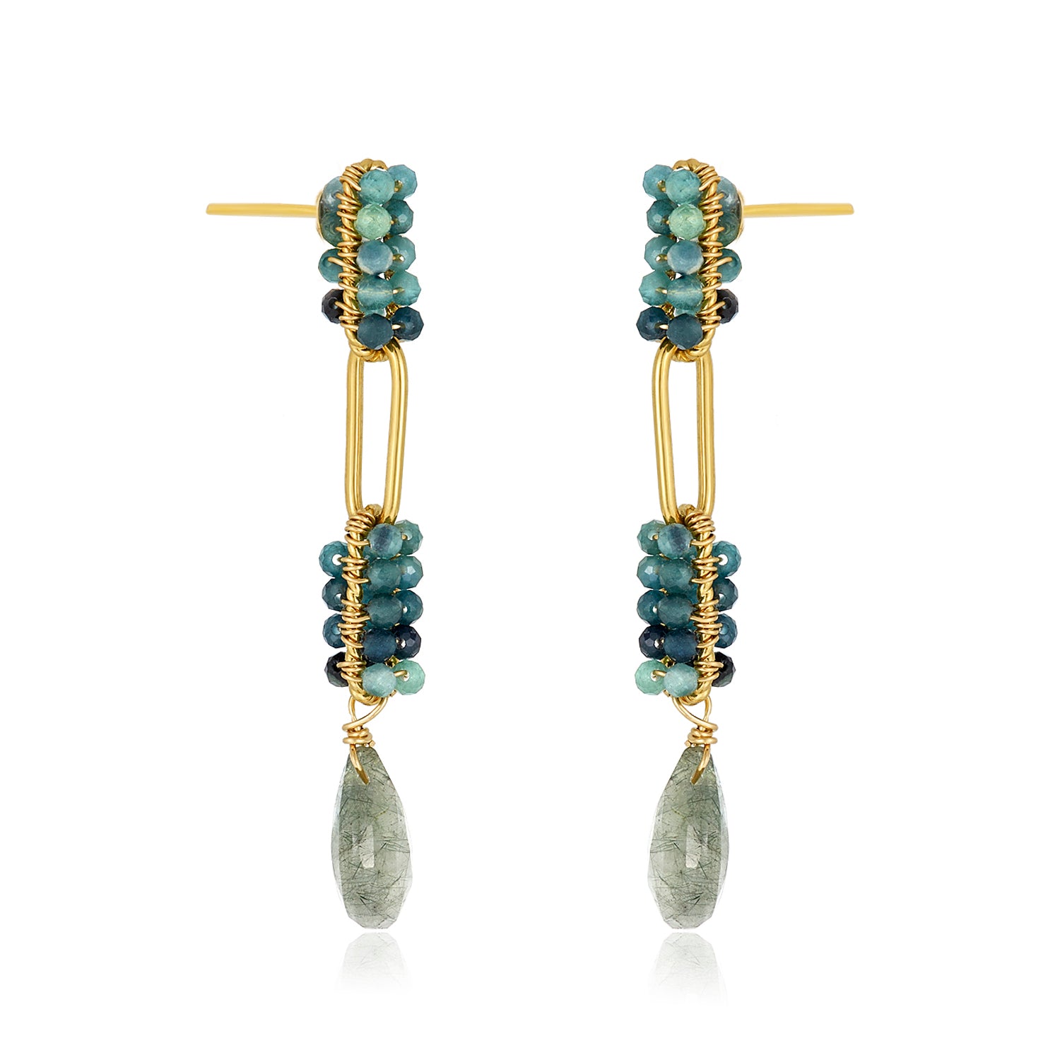 Polina Green Sapphire earrings - Long