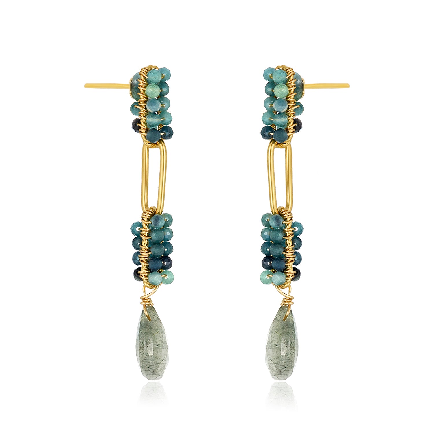 Polina Green Sapphire earrings - Long