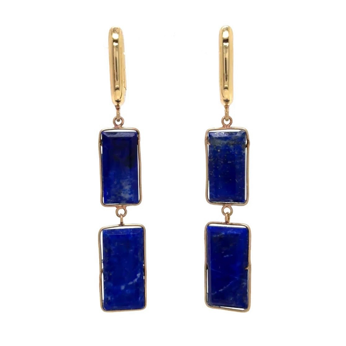 Double Lapis Drop Earrings
