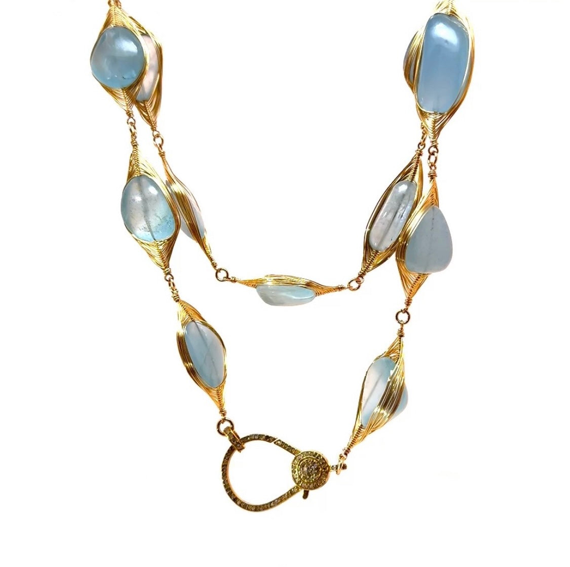 Lily Gem Wired Gold Necklace