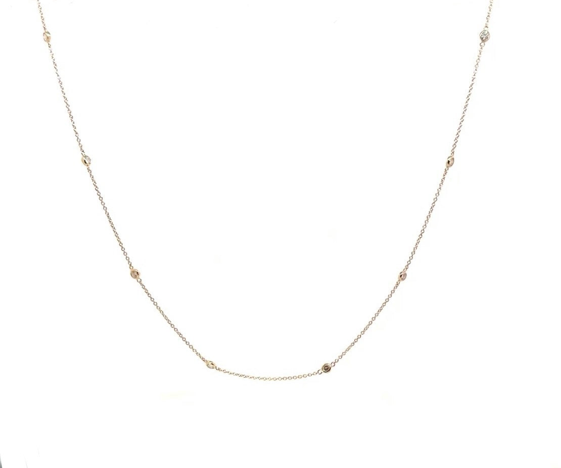 Moissanite By The Yard Necklace In 14K